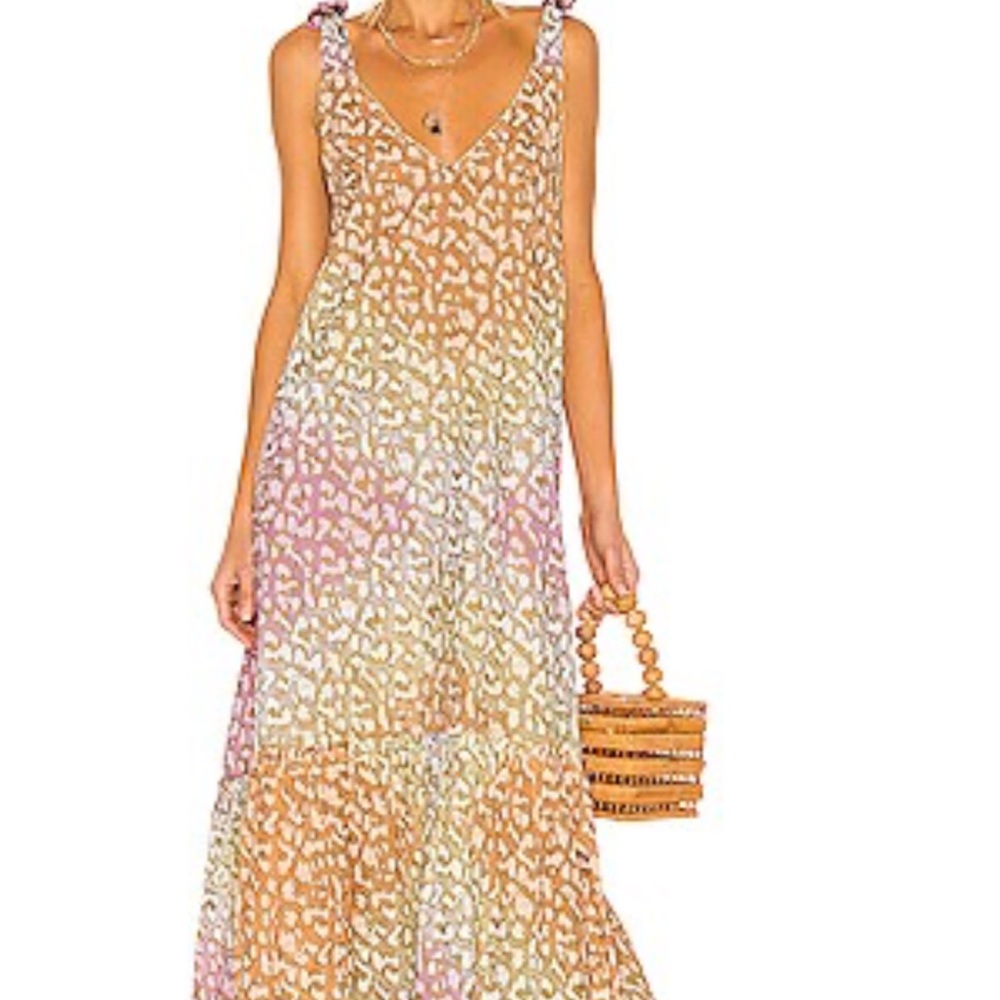 Juliet Dunn Vibrant Leopard Print Maxi Dress